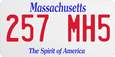 MA license plate 257MH5