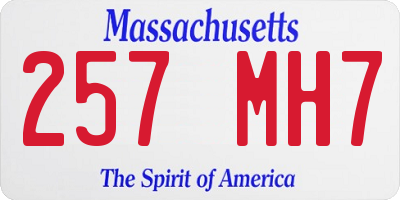 MA license plate 257MH7