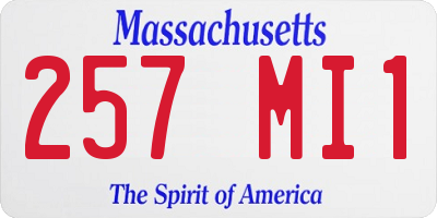 MA license plate 257MI1