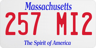 MA license plate 257MI2