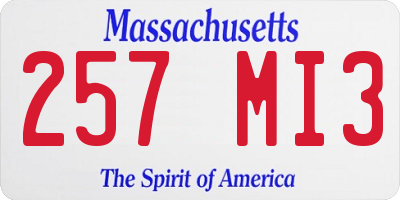MA license plate 257MI3