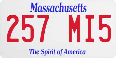 MA license plate 257MI5