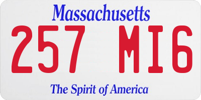 MA license plate 257MI6