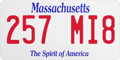 MA license plate 257MI8