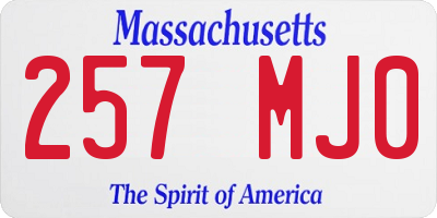 MA license plate 257MJ0