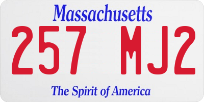 MA license plate 257MJ2