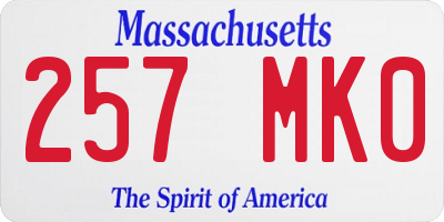 MA license plate 257MK0