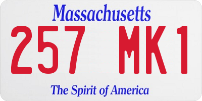 MA license plate 257MK1