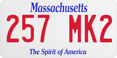 MA license plate 257MK2