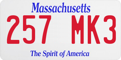 MA license plate 257MK3