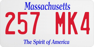 MA license plate 257MK4