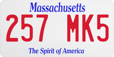 MA license plate 257MK5