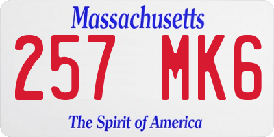 MA license plate 257MK6