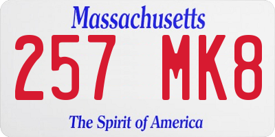 MA license plate 257MK8