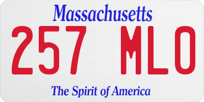MA license plate 257ML0