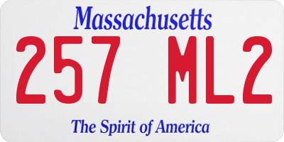 MA license plate 257ML2