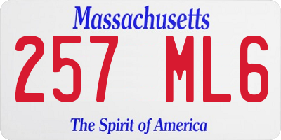 MA license plate 257ML6