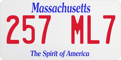 MA license plate 257ML7