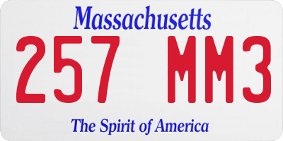 MA license plate 257MM3