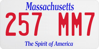 MA license plate 257MM7
