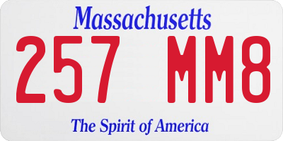 MA license plate 257MM8