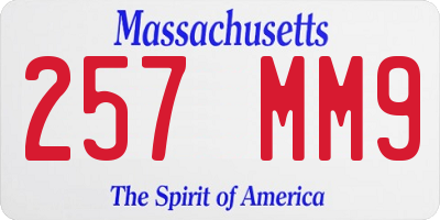MA license plate 257MM9