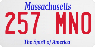 MA license plate 257MN0
