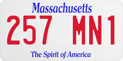 MA license plate 257MN1