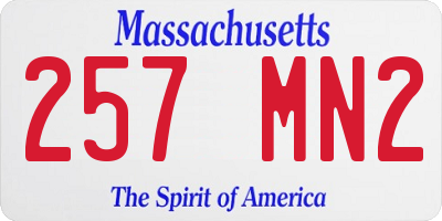 MA license plate 257MN2