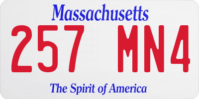 MA license plate 257MN4