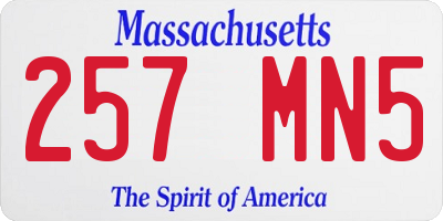 MA license plate 257MN5