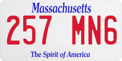 MA license plate 257MN6