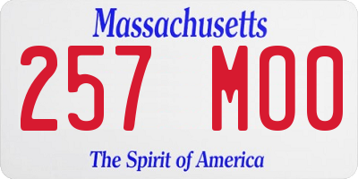 MA license plate 257MO0