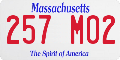 MA license plate 257MO2