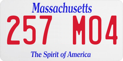 MA license plate 257MO4