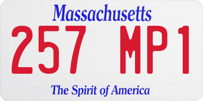 MA license plate 257MP1