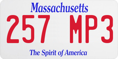 MA license plate 257MP3