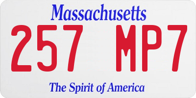 MA license plate 257MP7