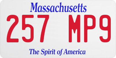 MA license plate 257MP9