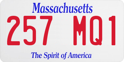 MA license plate 257MQ1