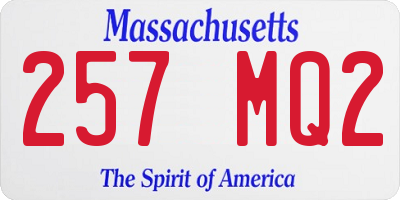 MA license plate 257MQ2