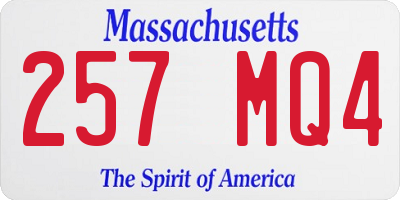 MA license plate 257MQ4