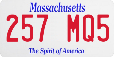 MA license plate 257MQ5