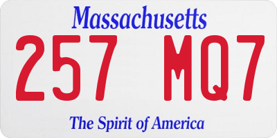 MA license plate 257MQ7