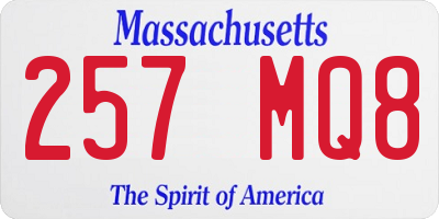 MA license plate 257MQ8