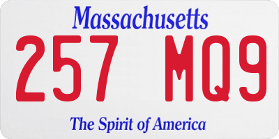 MA license plate 257MQ9