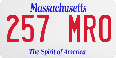 MA license plate 257MR0