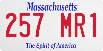 MA license plate 257MR1