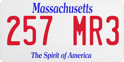 MA license plate 257MR3