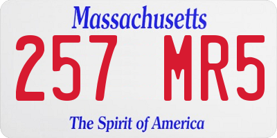 MA license plate 257MR5